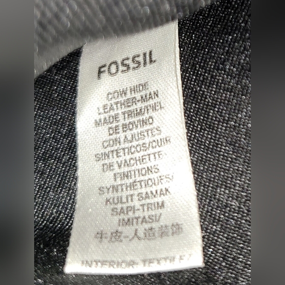 Black Leather Fossil Crossbody Bag - Picture 6 of 7